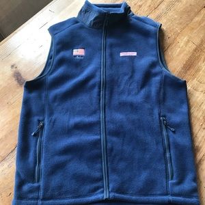 Men’s Vineyard Vines Navy Fleece Vest Ohio SZ S